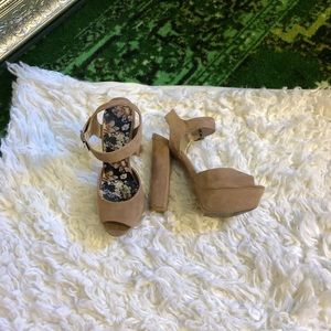 Chunky Suede Platform Boho Heel